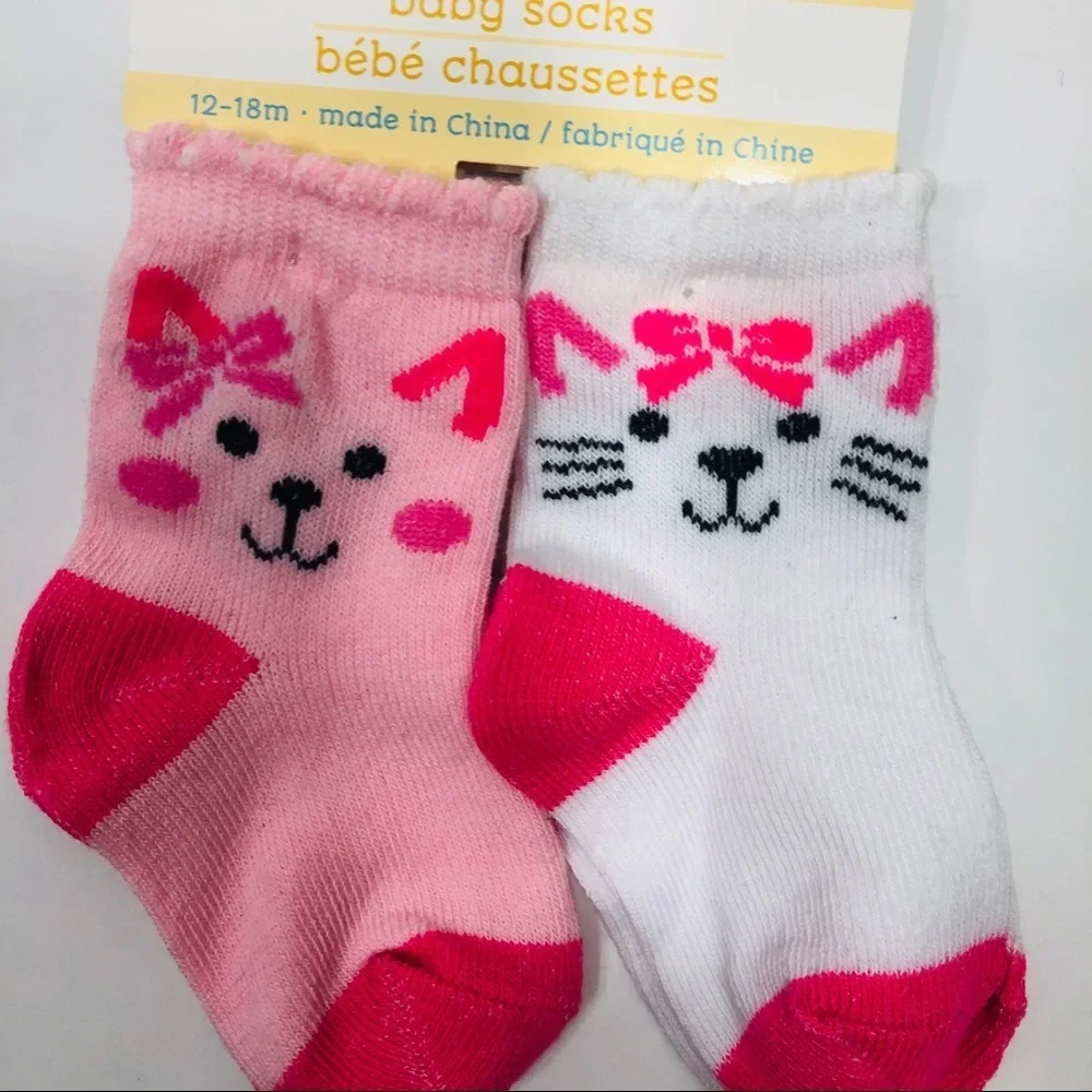 “Angel of Mine” Two Pair Baby Socks